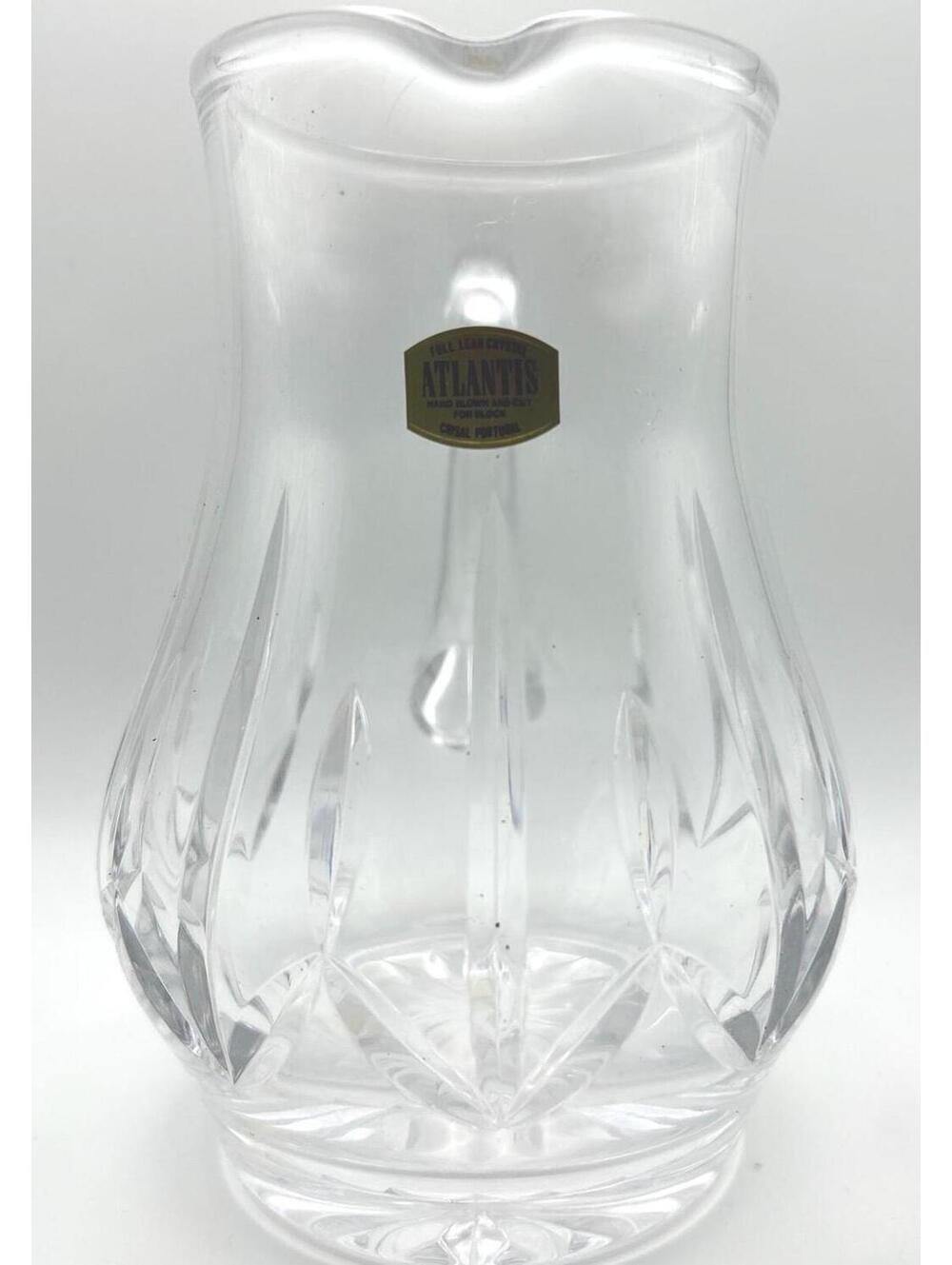 Hand Cut, Full Lead, and Hand Blown Crystal Pitcher Crafted in Portugal.